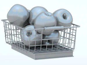 Basket of Apples 3D Model