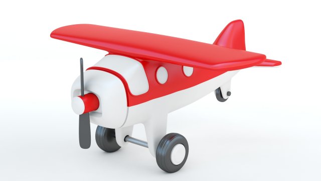 Toy Red Plane 3D Baskı Modeli .c4d .max .obj .3ds .fbx .stl .blend 