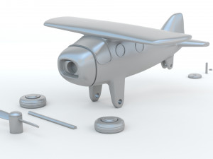 Toy Red Plane 3D Baskı Modeli