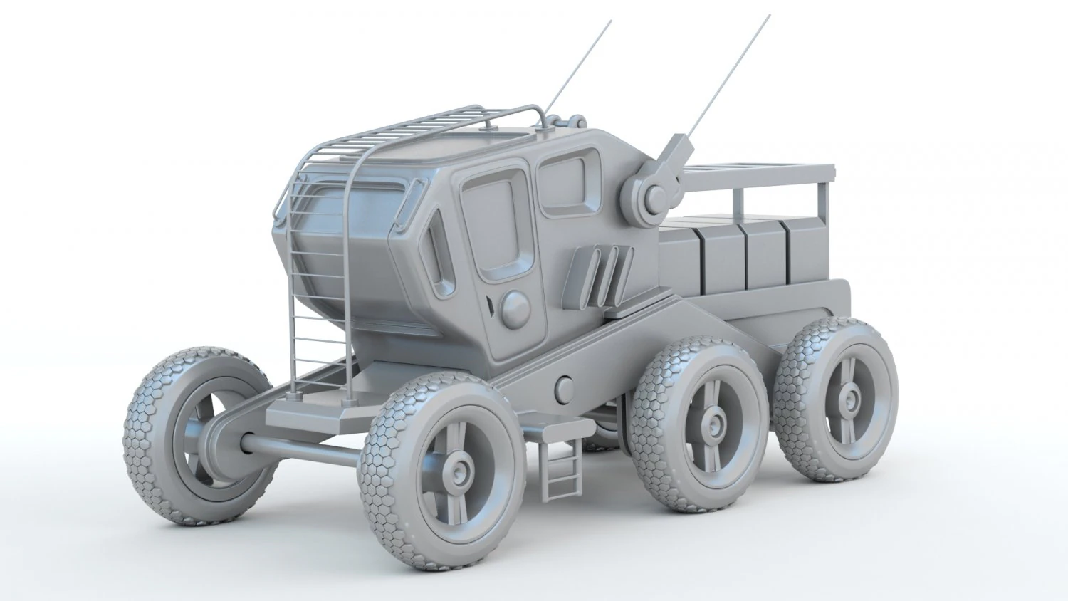 Sci-Fi Truck 3D Print Model .c4d .max .obj .3ds .fbx .stl .blend 