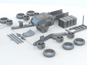 Sci-Fi Truck Modèles 3D en vedette