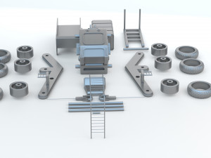 Sci-Fi Truck Modèles 3D en vedette