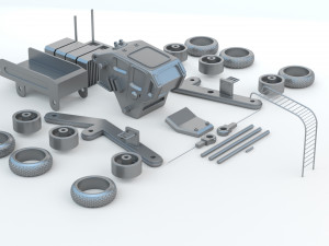 Sci-Fi Truck Modèles 3D en vedette