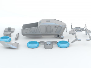 Sci-fi Pickup 3D Print Model