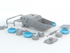 Sci-fi Pickup 3D Print Model