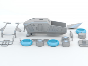 Sci-fi Pickup 3D Print Model
