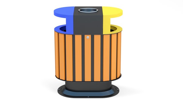 Trash Can Outdoor 06 Model 3D .c4d .max .obj .3ds .fbx .stl .blend 