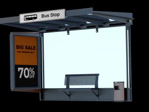 Bus stop 01 3D Model