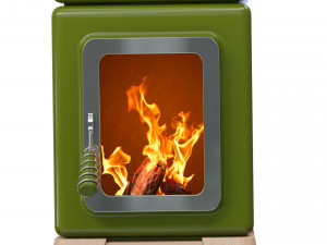 Fireplace Stove Cubi Stack wood Modèle 3D
