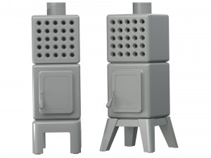 Fireplace Stove Cubi Stack wood Modèle 3D