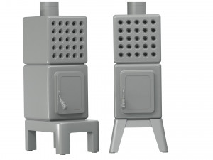 Fireplace Stove Cubi Stack wood Modèle 3D