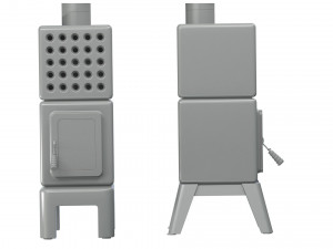 Fireplace Stove Cubi Stack wood Modèle 3D