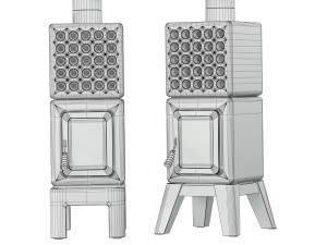 Fireplace Stove Cubi Stack wood Modèle 3D