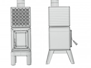 Fireplace Stove Cubi Stack wood Modèle 3D