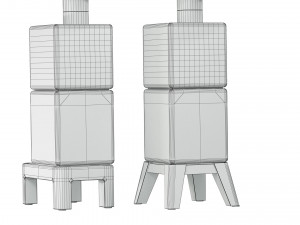 Fireplace Stove Cubi Stack wood Modèle 3D