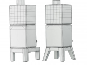 Fireplace Stove Cubi Stack wood Modèle 3D