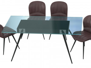 Chair AMF Frensis and Table 3D Model