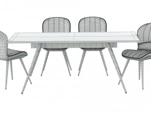 Chair AMF Frensis and Table 3D Model