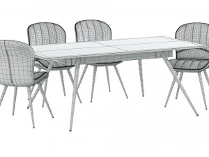Chair AMF Frensis and Table 3D Model