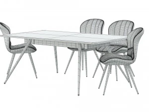 Chair AMF Frensis and Table 3D Model