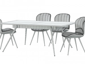 Chair AMF Frensis and Table 3D Model