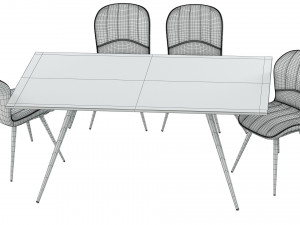 Chair AMF Frensis and Table 3D Model