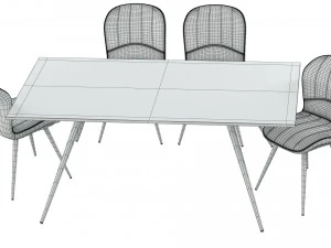 Chair AMF Frensis and Table 3D Model