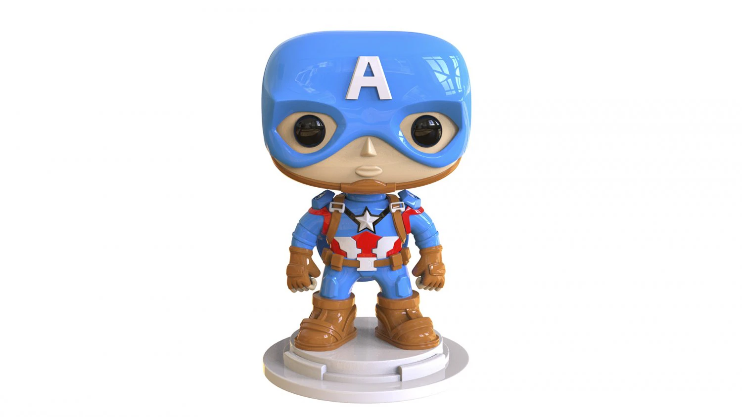 Captain America Figure 3D Print Model .c4d .max .obj .3ds .fbx .stl .blend