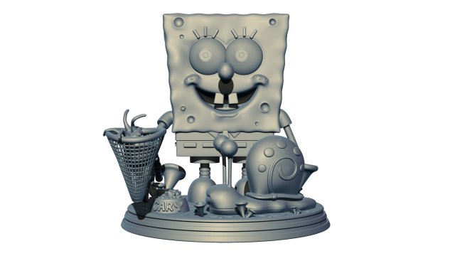 Sponge Bob Square Pants Figure Modello di stampa 3D .c4d .max .obj .3ds .fbx .stl .blend 