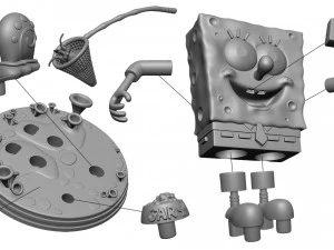 Sponge Bob Square Pants Figure 3D Print Model