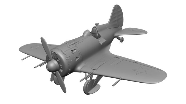 Airplane I-16 Model do druku 3D .c4d .max .obj .3ds .fbx .stl .blend 