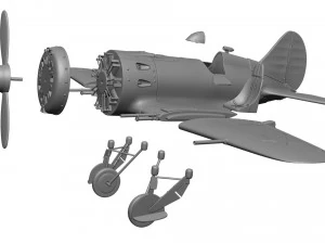 Airplane I-16 3D Print Model