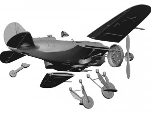 Airplane I-16 3D Print Model
