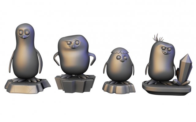 Penguins of Madagascar Figures Modèles 3D en vedette .c4d .max .obj .3ds .fbx .stl .blend 