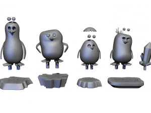 Penguins of Madagascar Figures 3D Print Model