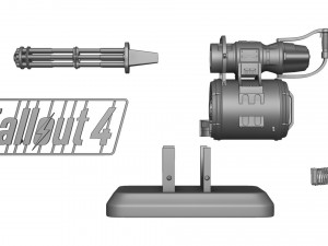 Minigun Fallout 4 Figure 3D Print Model