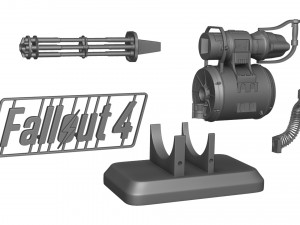 Minigun Fallout 4 Figure 3D Print Model