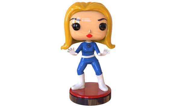 Invisible Woman Retro Fantastic 3D-printmodel .c4d .max .obj .3ds .fbx .stl .blend 