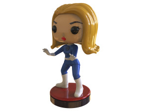 Invisible Woman Retro Fantastic 3D-printmodel
