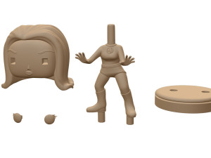 Invisible Woman Retro Fantastic 3D-printmodel
