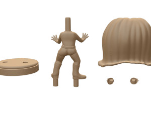 Invisible Woman Retro Fantastic 3D-printmodel