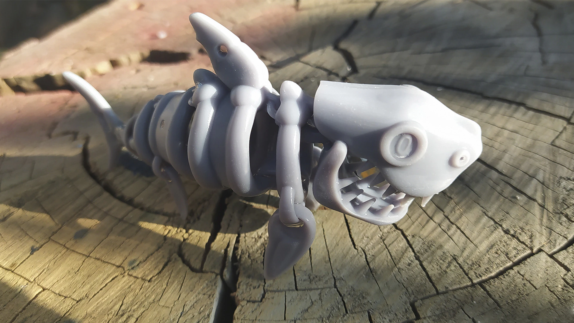 SKELETON SHARK Articulated 3D Print Model .c4d .max .obj .3ds .fbx .stl .blend