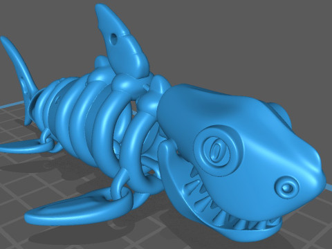 SKELETON SHARK Articulated 3D Принт Модель