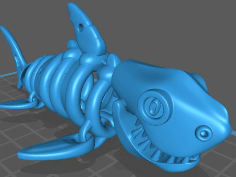 SKELETON SHARK Articulated 3D Print Model
