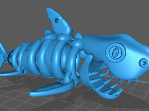 SKELETON SHARK Articulated 3D Print Model