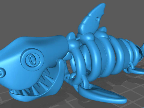 SKELETON SHARK Articulated 3D Print Model