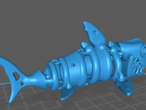SKELETON SHARK Articulated 3D Print Model