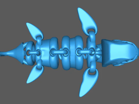 SKELETON SHARK Articulated 3D Print Model