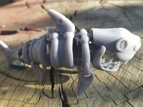 SKELETON SHARK Articulated 3D Print Model