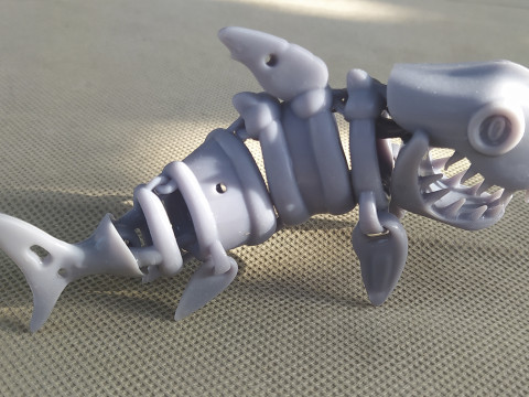SKELETON SHARK Articulated 3D Принт Модель